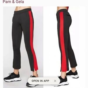 Pam & Gela Cropped Flare with red stripe